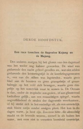 Derde hoofdstuk. Een race tusschen de Sapoeloe Kojang en de Majang