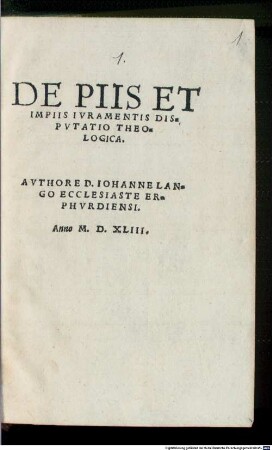 De piis et impiis iuramentis disputatio theologica