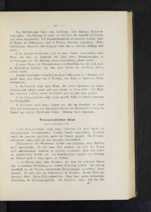 Wissenschaftlicher Abend am 19. November 1904.