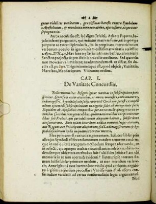 Cap. I. De Vanitate Concordiæ.