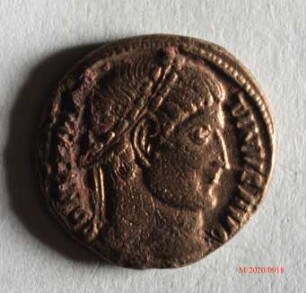 Römische Münze, Nominal Follis, Prägeherr Constantinus I., Prägeort Thessaloniki, Original