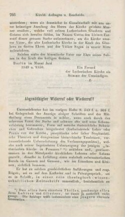766-771 Abgenöthigter Wiederruf oder Widerruf?