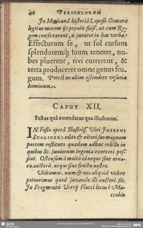 Caput XII. Festus qua emendatus qua illustratus