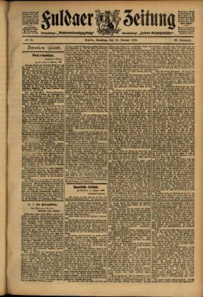 Zweite Ausgabe vom Samstag, den 13. Januar 1906.
