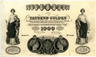 Geldschein, 1.000 Gulden, 1.1.1841