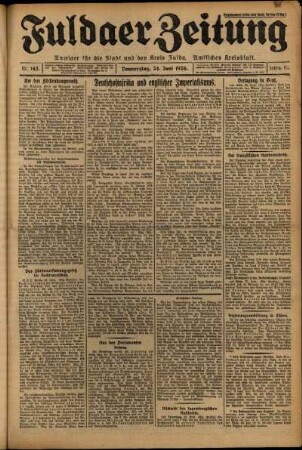 Ausgabe vom Donnerstag, den 24. Juni 1926.