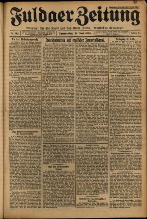Ausgabe vom Donnerstag, den 24. Juni 1926.