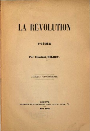 La révolution : Poème. 3