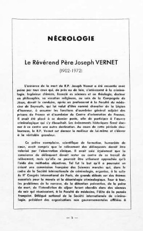 5-6, Nécrologie: Le Révérend Père Joseph Vernet