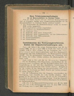Gerichtskosten des Verklärungsverfahrens, Kosten der Dispacheverhandlungen usw.