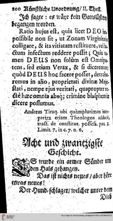 Acht und zwantzigste Geschicht