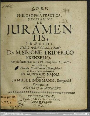 Problemata de juramentis