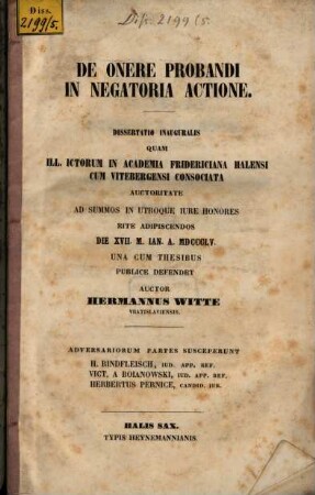 De onere probandi in negatoria actione