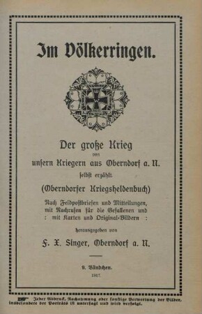 Bändchen 9: Im Völkerringen