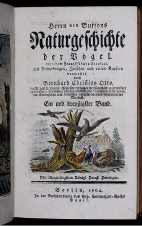 Bd. 31: Herrn von Buffons Naturgeschichte der Vögel. Ein und dreyßigster Band