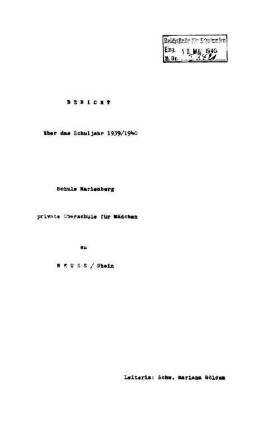 1939/40: Bericht ... - 1939/40