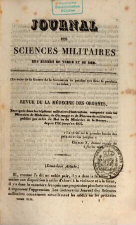 Journal des sciences militaires des armées de terre et de la mer. 13. 1828