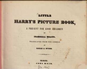 Little Harryś Picture-Book, a present for good children