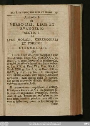 Articulus I. De Verbo Dei, Lege Et Evangelio.
