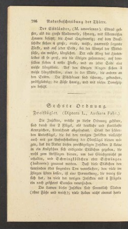 Sechste Ordnung. Zweifluegler. (Diptera L., Antliata Fabr.)