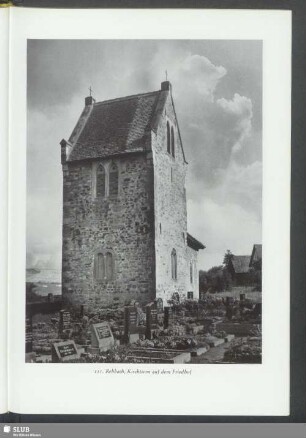 Rehbach, Kirchturm auf dem Friedhof