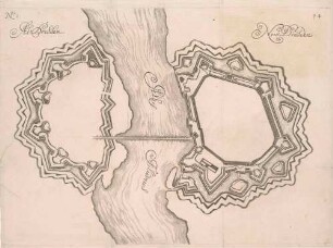 Plan der Befestigungsanlagen von Dresden, Altstadt und Neustadt, aus: Weck’sche Chronik, Nr. 1, p. 4