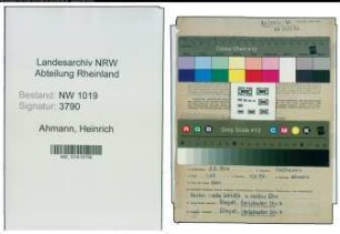 Entnazifizierung Heinrich Ahmann , geb. 05.05.1904 (Sparkassenbeamter)