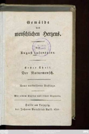 Theil 1: Der Naturmensch : Mit einem Kupfer und einer Vignette