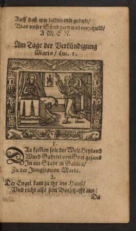 Am Tage der Verkündigung Mariae ...