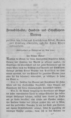Freundschafts-, Handels- und Schifffahrts-Vertrag