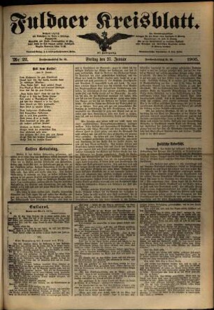 Ausgabe vom Freitag, den 27. Januar 1905.