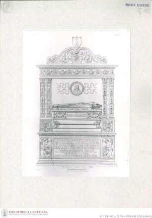 Ehemaliger Hochaltar in Santa Maria del Popolo (Taf. LXVII aus G. Fontana, "Raccolta delle migliori chiese di Roma e suburbane espresse in tavole disegnate ed incise da G. Fontana", vol.III, Rom 1838)