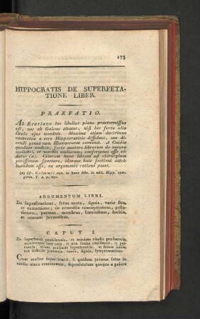 Hippocratis de superfetatione liber.