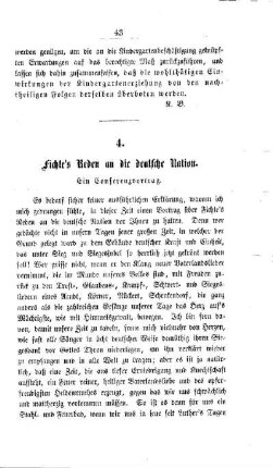 Fichtés Reden an die deutsche Nation : ein Conferenzvortrag
