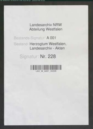 Register und Rechnung des Amtes Erwitte und Westernkotten