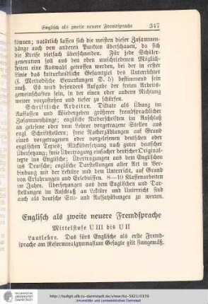 Englisch als zweite neuere Fremdsprache