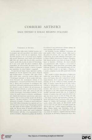 Corrieri artistici dall'estero e dalle regioni italiane