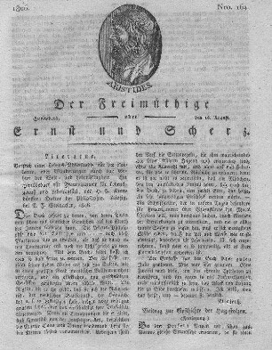 Nro. 164, Sonnabend den 16. August 1806
