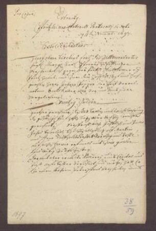 Schuldbrief Johann Burkhard Erad, Pfarrer zu Eutingen, gegen die Amtskellerei Pforzheim
