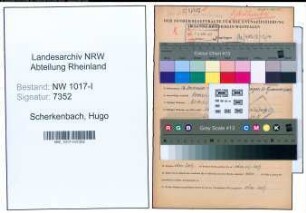 Entnazifizierung Hugo Scherkenbach , geb. 16.12.1903 (Dreher)