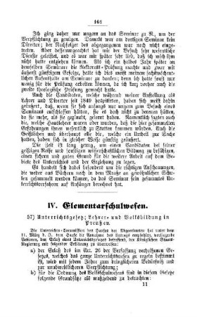 Unterrichtsgesetz, Lehrer- und Volksbildung in Preußen : [IV. Elementarschulwesen]