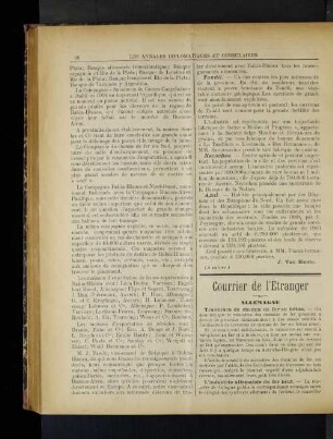 Courrier de l'Etranger.