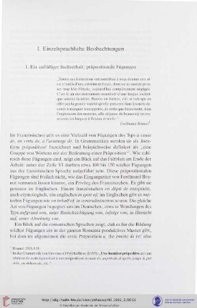 1. Ein auffälliger Sachverhalt: präpositionale Fügungen