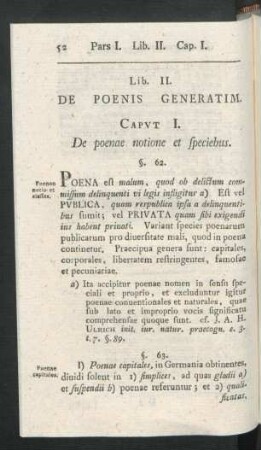 Caput I. De poenae notione et speciebus