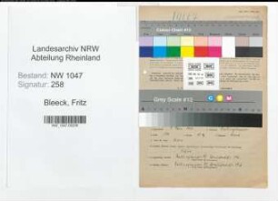 Entnazifizierung Fritz Bleeck , geb. 09.03.1906 (Strassenbahnfahrer)
