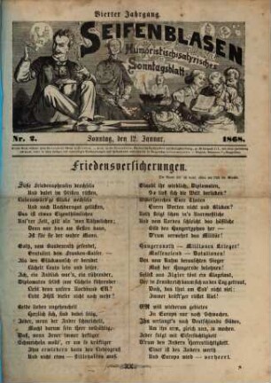 Seifenblasen : humoristisch-satyrisches Sonntagsblatt. 1868 = Jg. 4