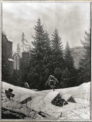 Der Friedhof auf dem Oybin im Winter : Carus, Carl Gustav: Der Friedhof auf dem Oybin im Winter. Öl/Leinwand; 67 x 52 cm. um 1828. Leipzig: Museum der bildenden Künste, Kat. 1924, Nr. 1099