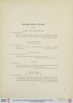 Gemälde älterer Meister (Nr. 1-94)
