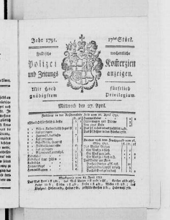 17tes Stück., Ausgabe vom 27. April 1791