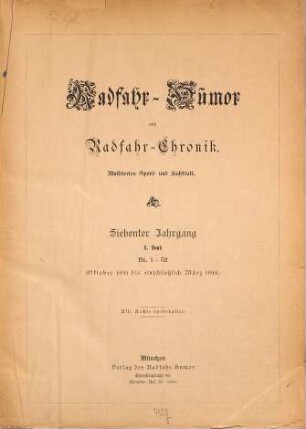 Radfahr-Humor. 7,[1] = No. 1/52. 1893/94